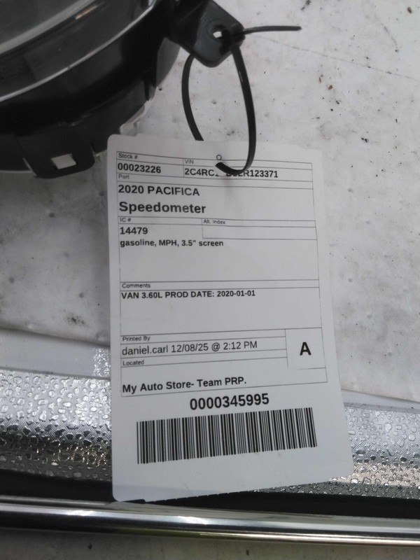 2020 Chrysler Pacifica Speedometer Gauge OEM Grey 73K Miles NJ25-23226-585526
