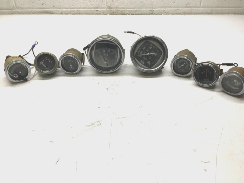 W4 Vintage Boat Gauge Set RPM MPH Amps Temp Oil Pressure Trim Quicksilver 1970