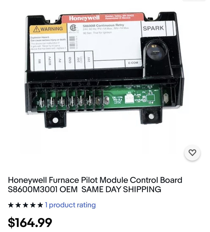 Honeywell Furnace Pilot Module Control Board S8600M3001 OEMSAME DAY SHIPPING
