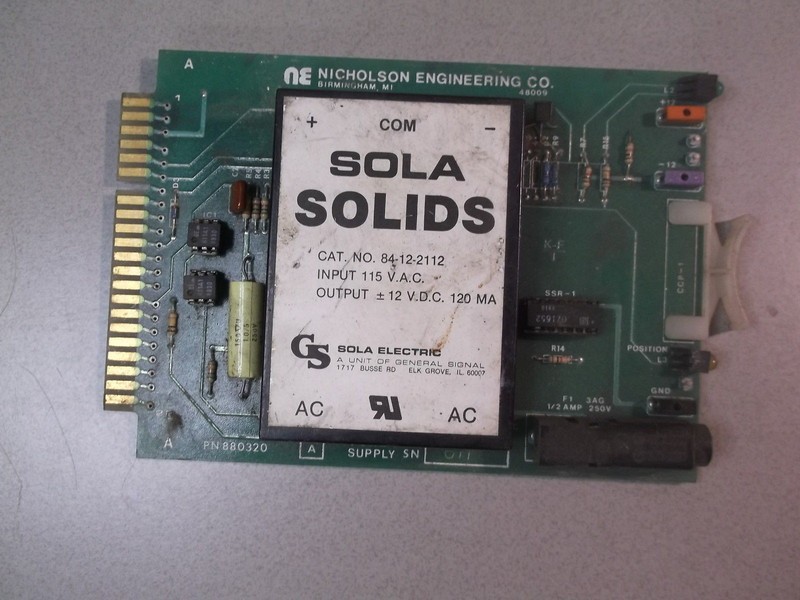 Nicholson 880320 Power Supply SOLA SOLIDSCAT No. 84-12-2112 INPUT 115 VAC