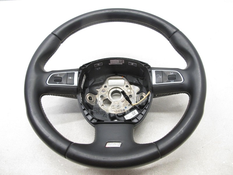 08-12 AUDI 8T S5 S4 A5 A4 STEERING WHEEL 3 THREE SPOKE LEATHER OEM 012425