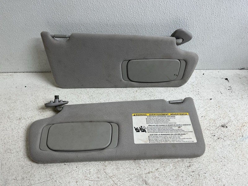 2007-2013 Toyota Tundra Sun Visor Pair Grey Cloth Mirror Shade Cover Windshield
