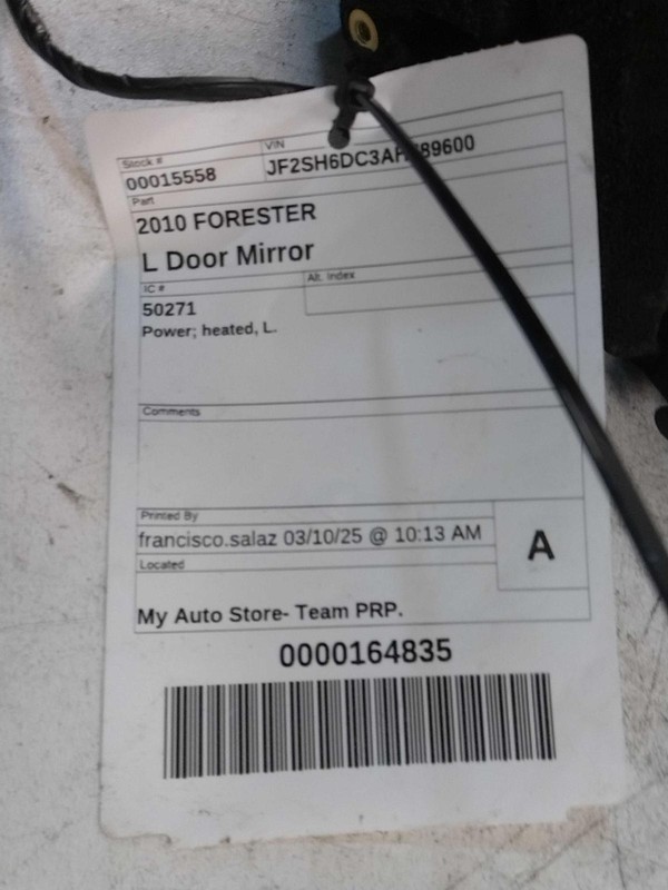 2010 Subaru Forester Left Door Mirror Grey Blemished 544990 199K Mileage