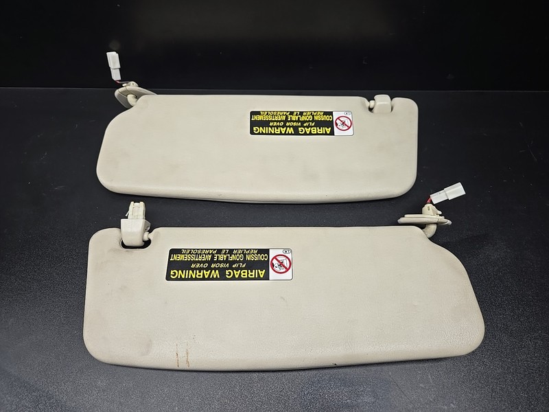 02-05 Lexus SC430 Right Left Side Sun Visor w/ Vanity Mirror Beige OEM