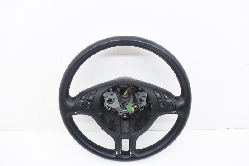 2003 BMW E46 3 Spoke Multi Function Steering Wheel Leather With Buttons OEM KW90