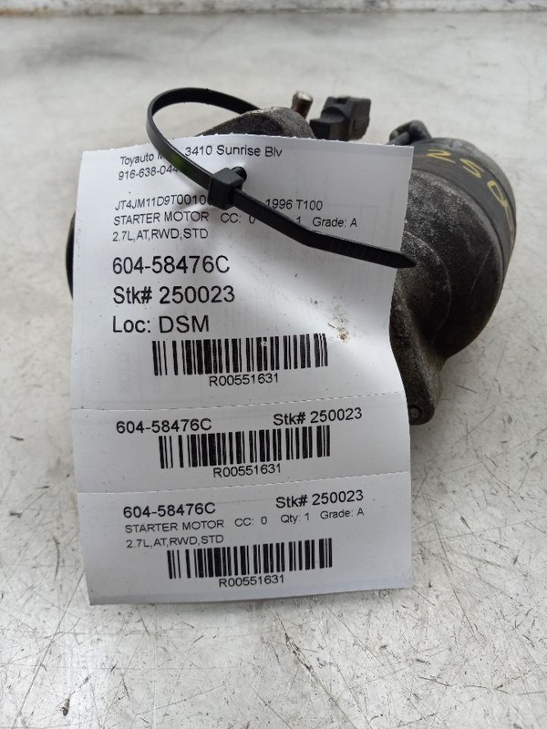 96 97 98 99 00 TOYOTA T100 STARTER MOTOR 2.7L 1.4KW 3RZFE