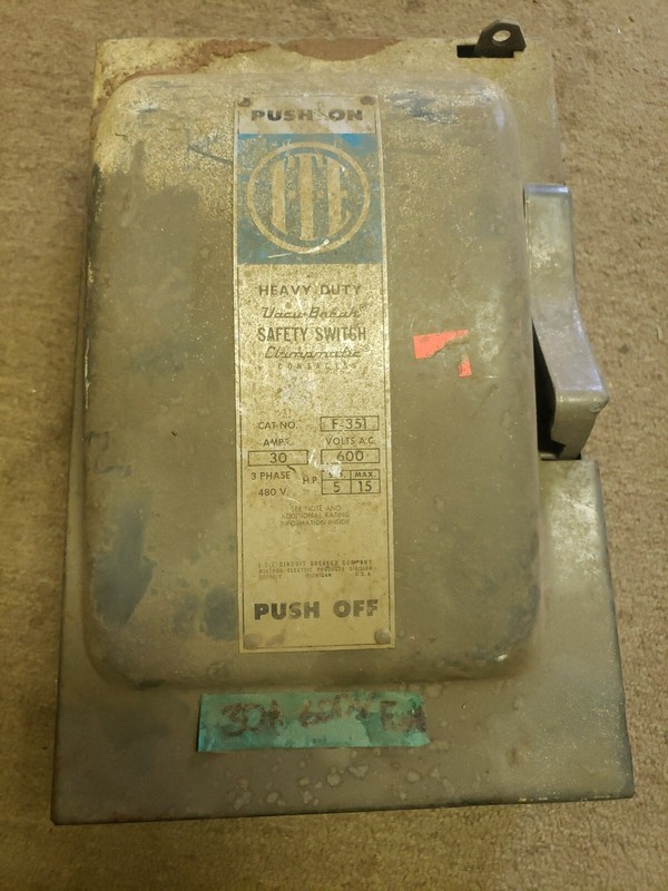 ITE Safety Switch Cat: F351 30A 600V Issue: AB-581 *FREE SHIPPING*