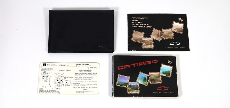 1999 Chevy Camaro Owners Manual Warranty & Tire Changing Instruction Sheet