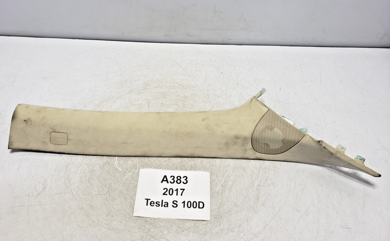 ✅ 12-20 OEM Tesla Model S Front Right Passenger A Pillar Trim Beige Alcantara*
