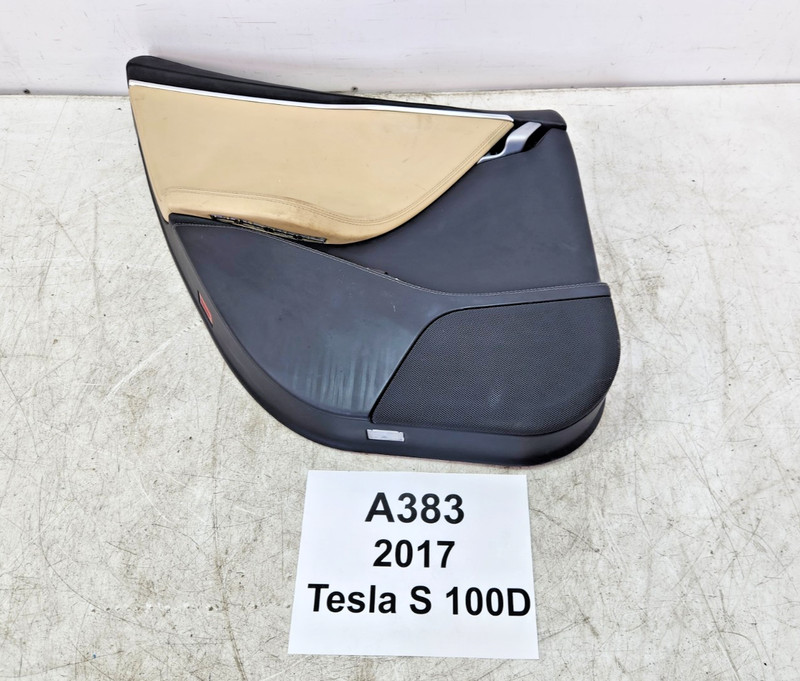✅12-20 OEM Tesla Model S Rear Left Driver Interior Door Card Trim Panel Leather*