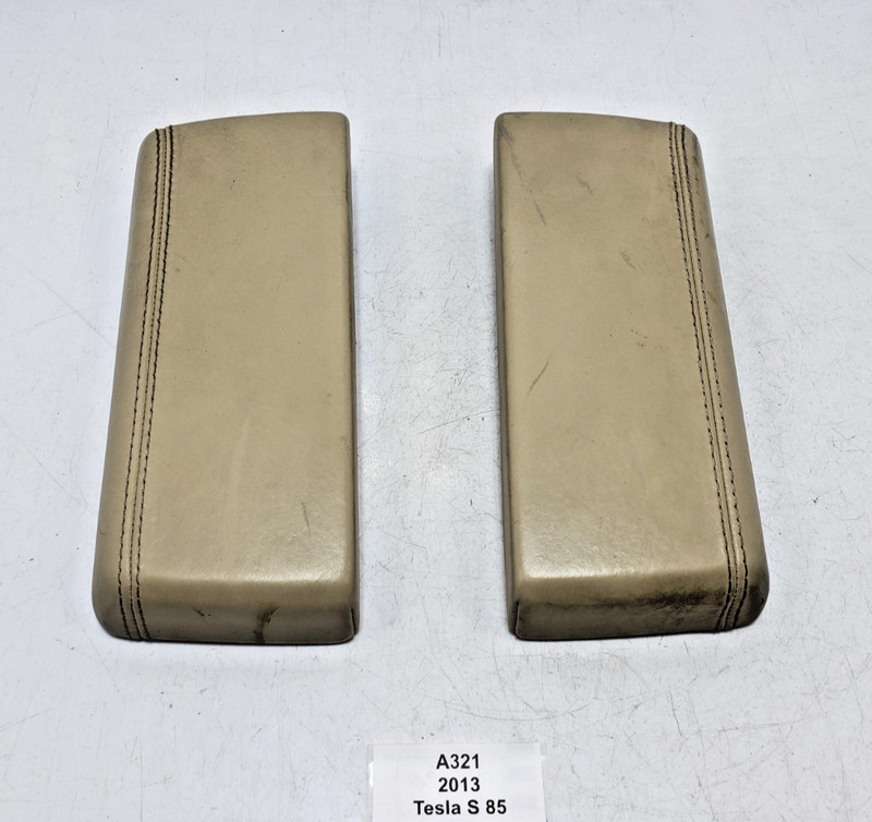 ✅ 12-20 OEM Tesla Model S Front Left Right Center Consol Armrest Pad Beige NOTE*