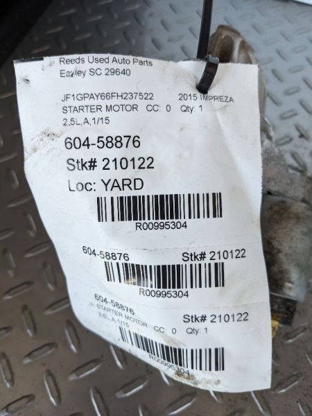 Starter Motor CVT Fits 14-18 FORESTER 995304