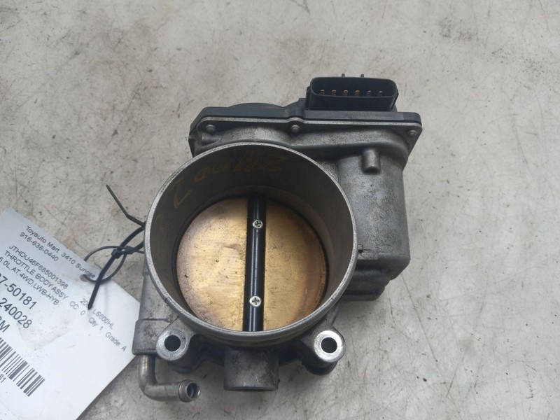 08-16 LEXUS LS600HL HYBRID 5.0L THROTTLE BODY VALVE ASSEMBLY