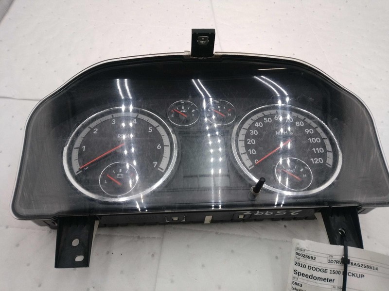 2010 Dodge 1500 Pickup Speedometer Gauge OEM Grey 198K Miles Scratches