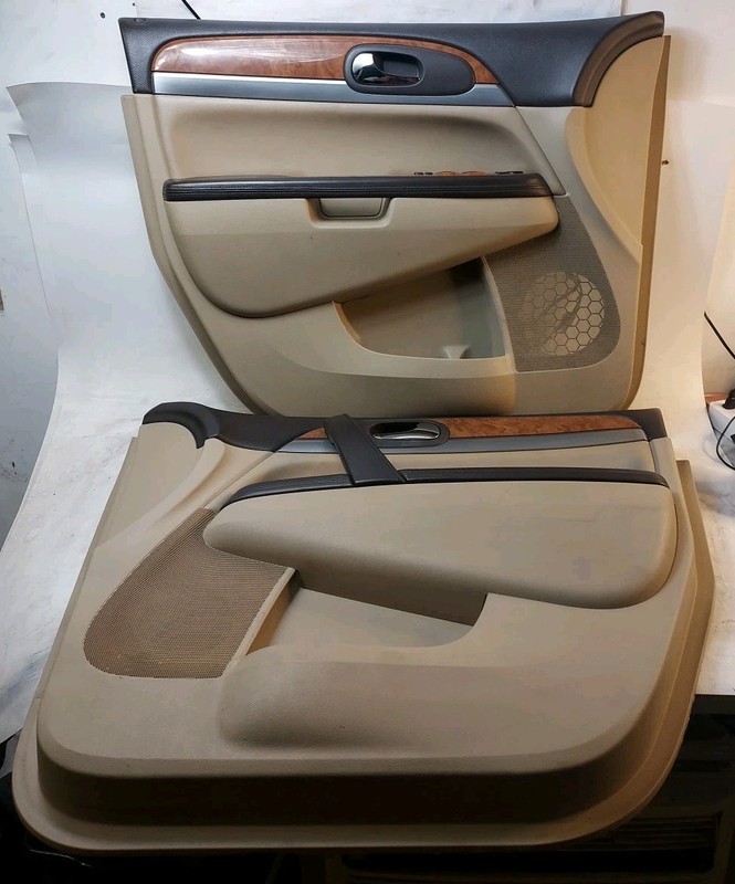 08-12 Enclave Passenger Set LF LR Driver & Passenger Door Panels w/ Switches OEM