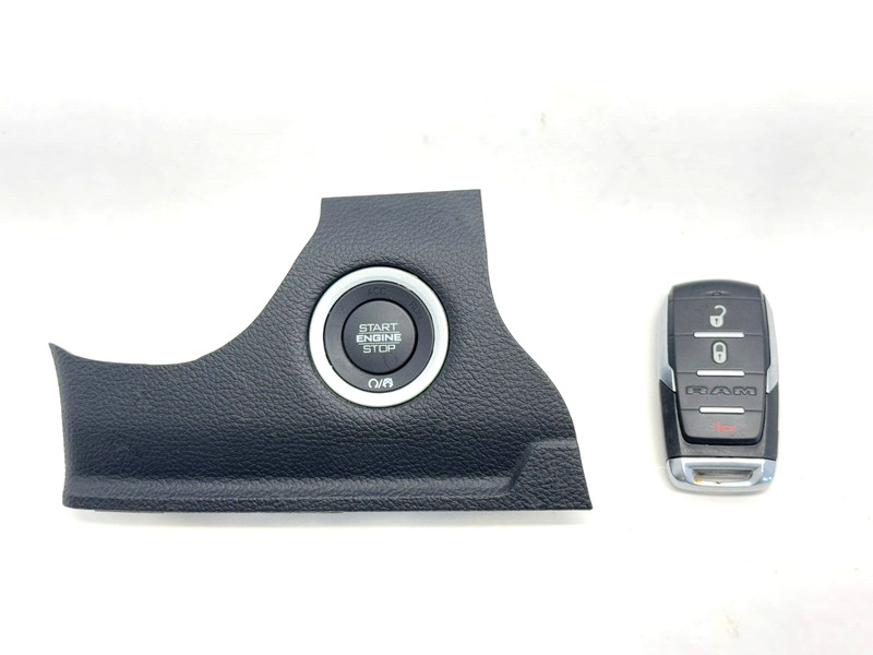 ✅ 2019-2024 RAM 1500 IGNITION SWITCH BUTTON with KEY & BEZEL COVER 5TH GEN OEM