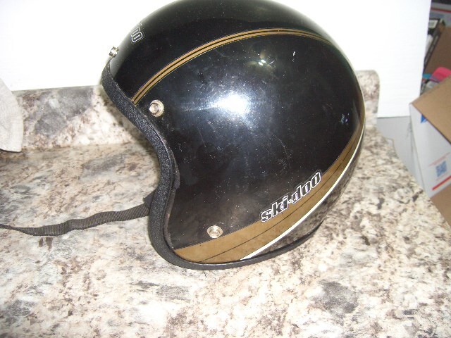 Vintage Ski-doo helmet Black pin stripedSparklesnowmobile helmet