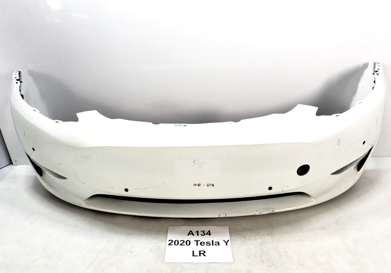 ✅ 20-21 OEM Tesla Model Y Front Bumper Cover Panel Shell White W/ Fog Light