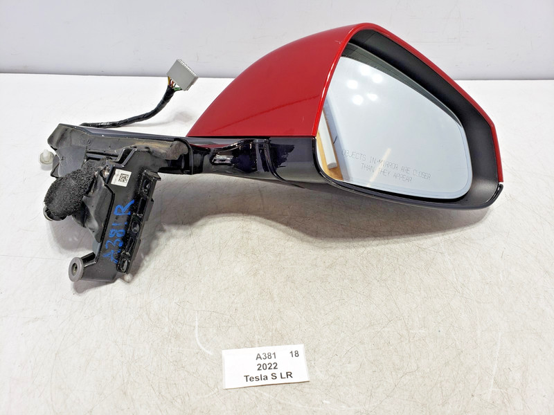 ✅ 21-25 OEM Tesla Model S Right Passenger Door Exterior Side Mirror Red PPMR *