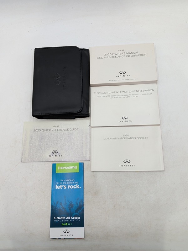 2020 Infiniti QX80 Owners Manual Quick Reference Guide With Case Included