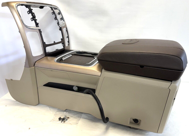 ✅ 2013-24 RAM 1500-3500 LARAMIE LONGHORN FLOOR CENTER CONSOLE BEIGE-BROWN 2-USB