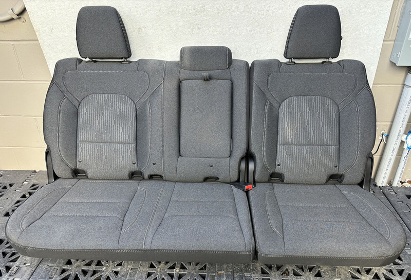✅19-24 RAM 1500 CREW CAB REAR LEFT&RIGHT CLOTH SEATS GRAY SECOND ROW 5TH GEN OEM