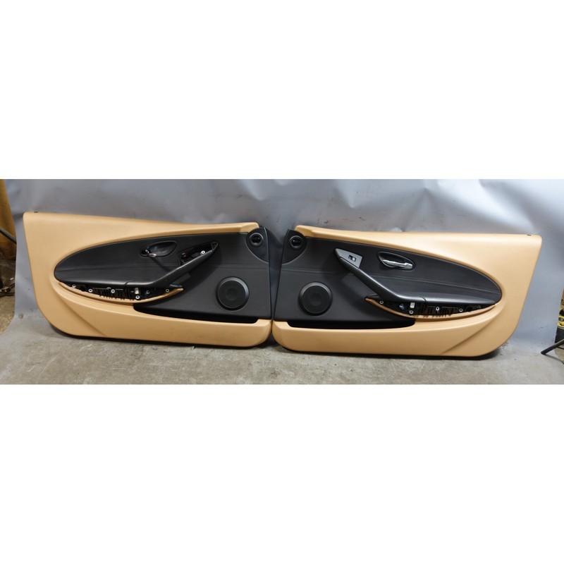 08-10 BMW E63 E64 650i Front Interior Door Card Panel Trim Pair Saddle Brown OEM