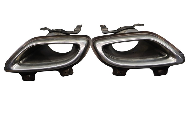 11-16 Hyundai Equus Rear Left & Right Side Bumper Exhaust Muffler Tips Set Oem