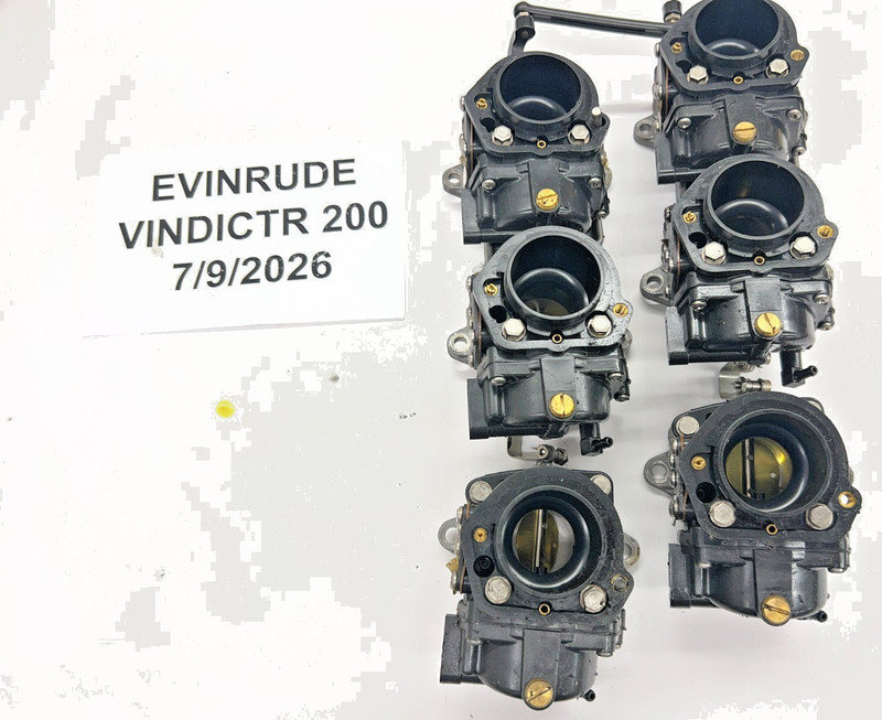 Evinrude 200 HP Upper/Lower Carburetor & Throttle Body Ay 436550 FRESHWATER!
