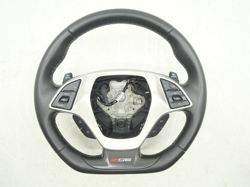 Used M/T Carbon Steering Wheel Flat Bottom 2014-2019 Chevy Corvette Z06 C7 OEM
