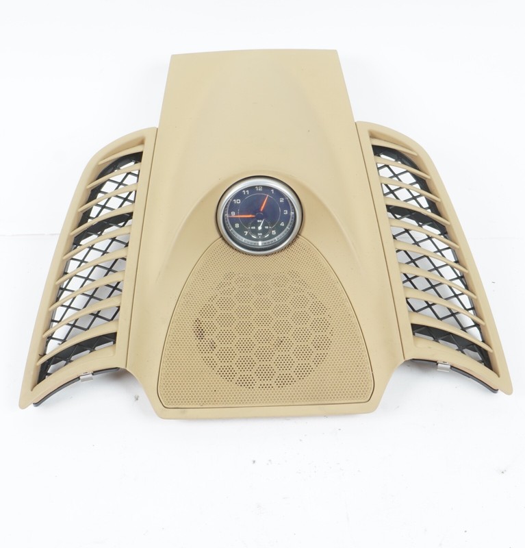11-16 PORSCHE CAYENNE UPPER CENTER DASH SPEAKER GRILL W/CLOCK ID 7P5858189A