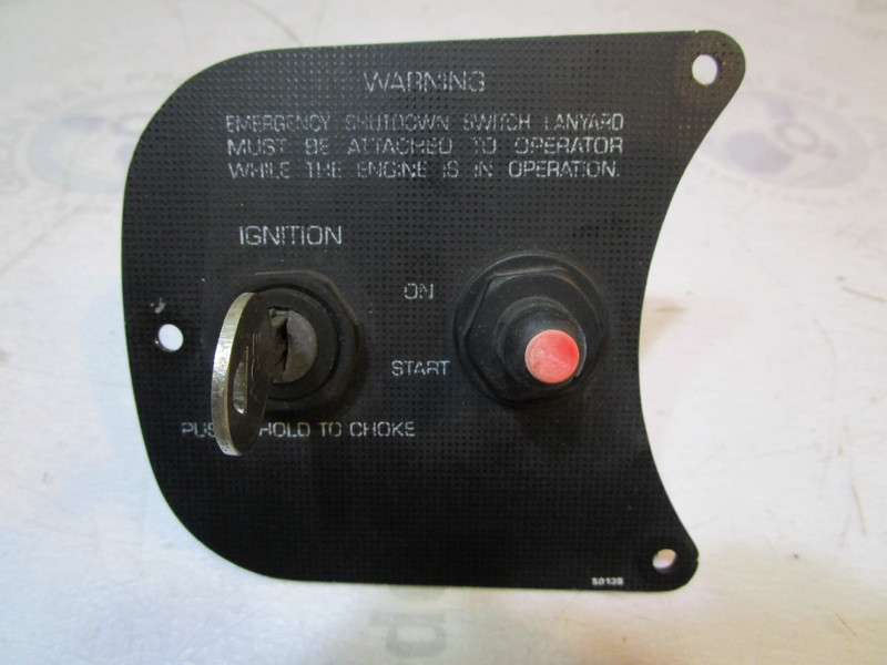 1993 Maxum 1800XR Key Swich Panel with Push To Choke Ignition Switch and Key
