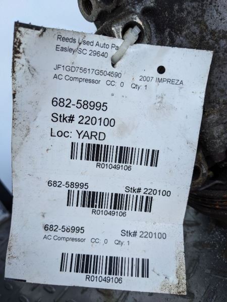 AC Compressor Fits 04-07 IMPREZA 1049106