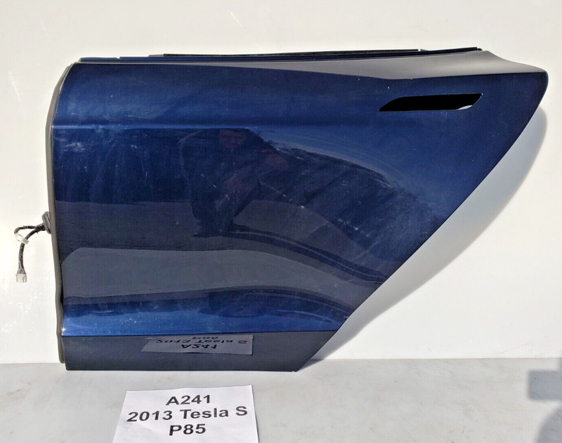 ✅ 2012-2016 OEM Tesla Model S Rear Left Driver Door Shell Panel Blue PMMB NOTE*