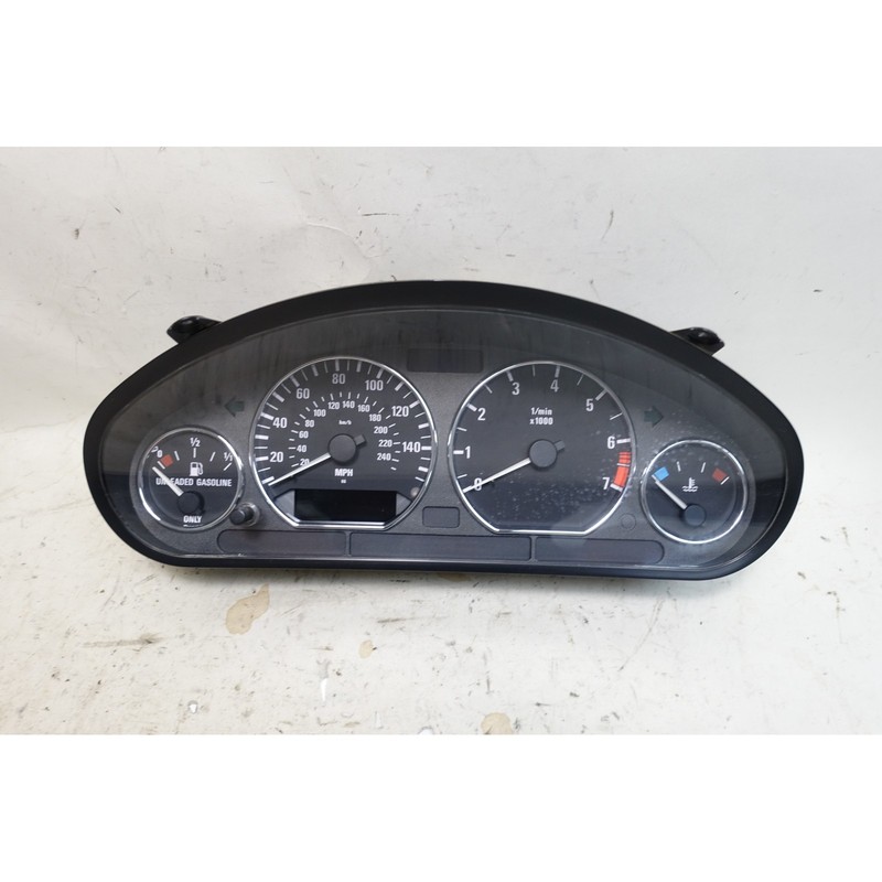 99-00 BMW Z3 2.3 2.8 6-Cylinder Instrument Gauge Cluster w Chrome Rings 395k OEM
