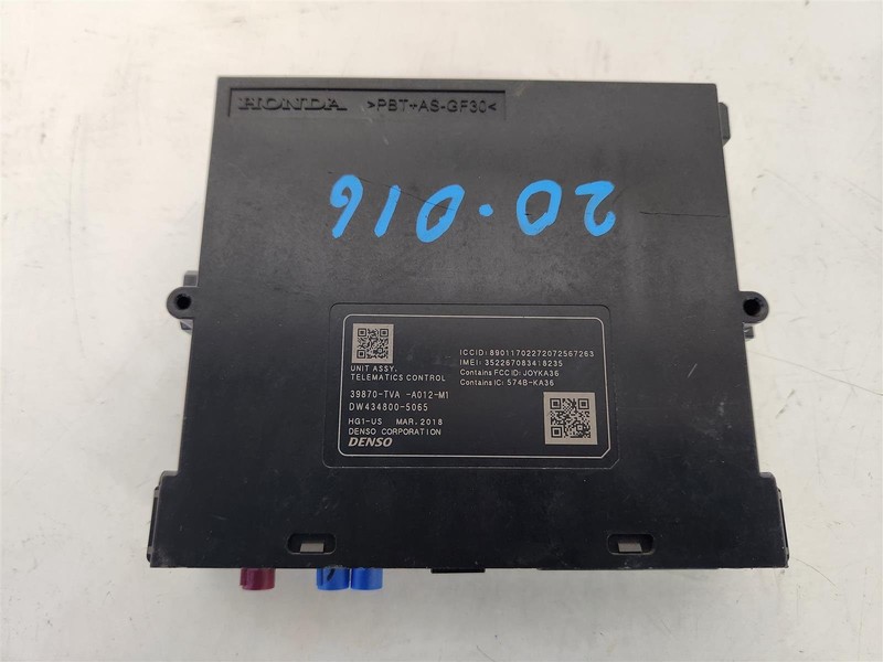 2018-2020 Honda Accord Hft Bluetooth Blue Tooth Control Module 39870-Tva-A012