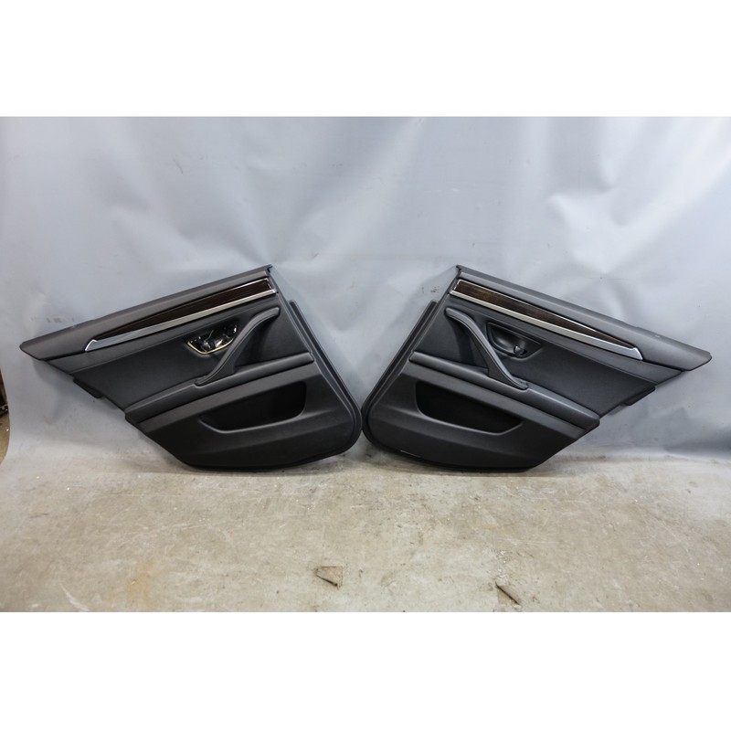 2011-2016 BMW F10 5-Series Sedan Rear Interior Door Panel Trim Pair Black OEM
