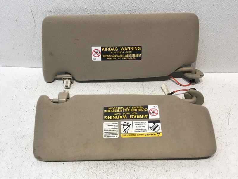 2004-2009 Lexus RX400H Driver Left Right Passenger Side Sun Visor Pair Set Beige