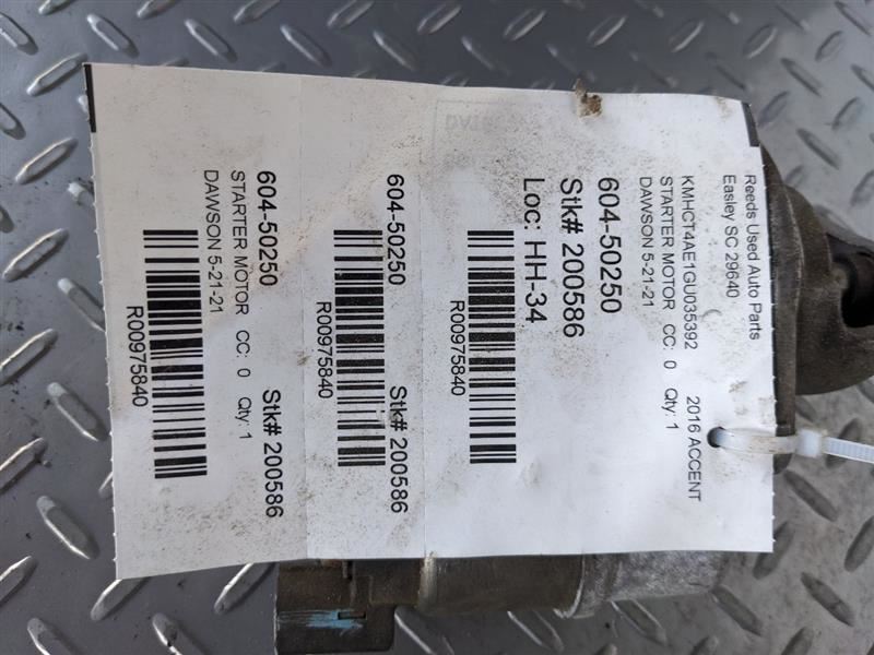 Starter Motor Fits 12-17 ACCENT 975840