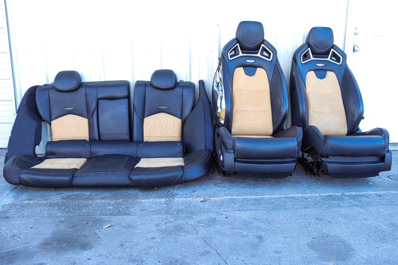 2016-2019 CTS-V Recaro Seats Full Set Front /Back Jet Black / Saffron OEM *USED*