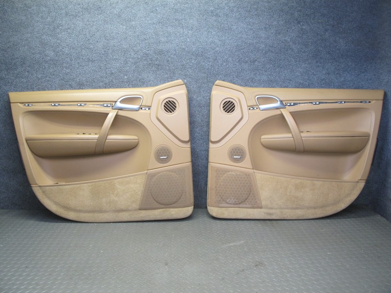 2008 PORSCHE CAYENNE 957 FRONT DOOR INTERIOR TRIM PANEL SAND BEIGE SET OF 2
