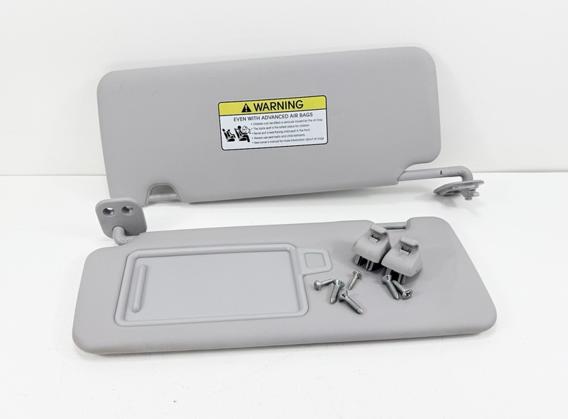 2016-2018 Hyundai Tucson Sun Visors Driver Passenger (Gray / Grey) w/ Clips OEM