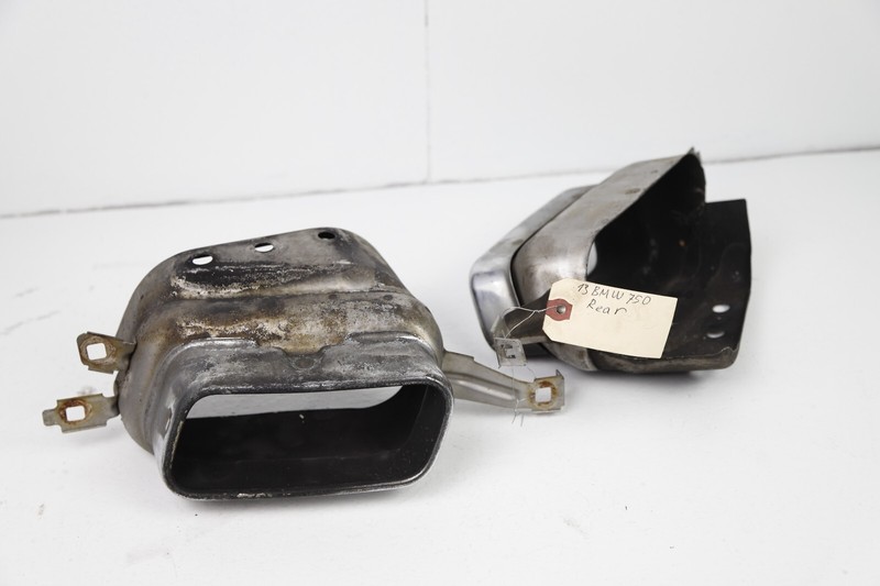 09-15 BMW F01 F02 740 750 Rear Left Right Tail Pipe Exhaust Muffler Tips Chrome