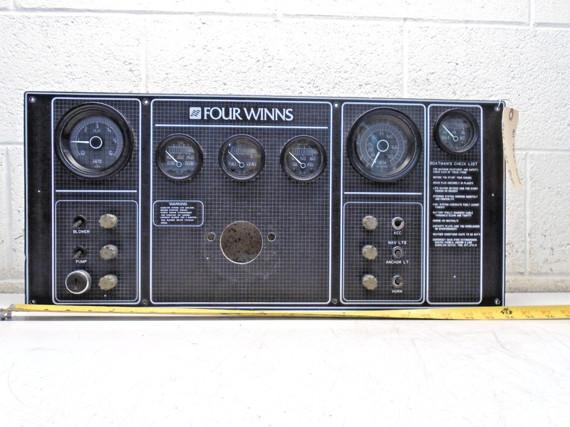 O1 Four Winns Medallion Dashboard Panel Fuel Temp MPH RPM Trim Oil Volts & more