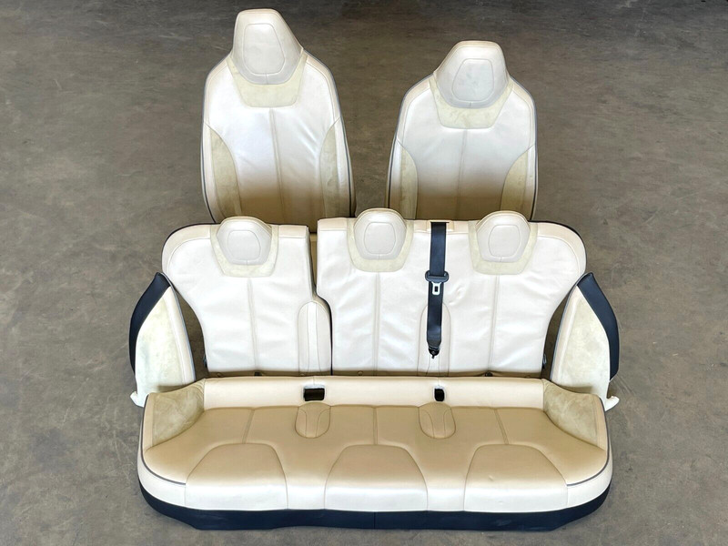 ⭐2012-2016 TESLA MODEL S COMPLETE FULL SEAT SET FRONT & REAR SUEDE OEM LOT2TP
