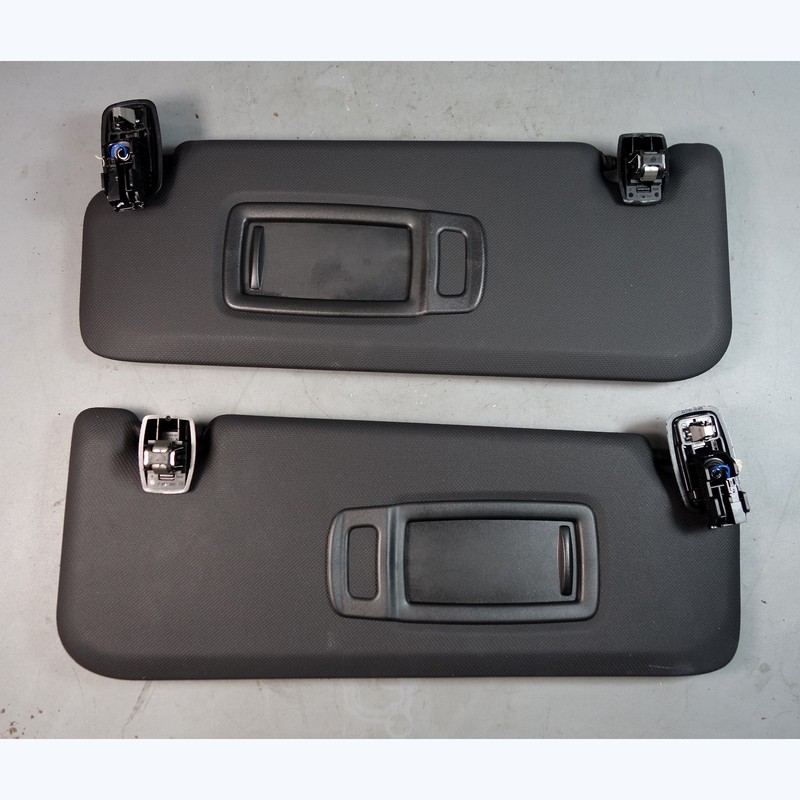 2018-2023 BMW G01 X3 G02 X4 Front Int Sun Visor Pair with Mirror Black Vinyl OEM