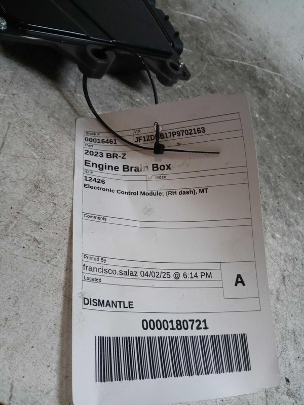2023 Subaru BR-Z Engine Control Module ECM 2.4L OEM 22765AT551 Used