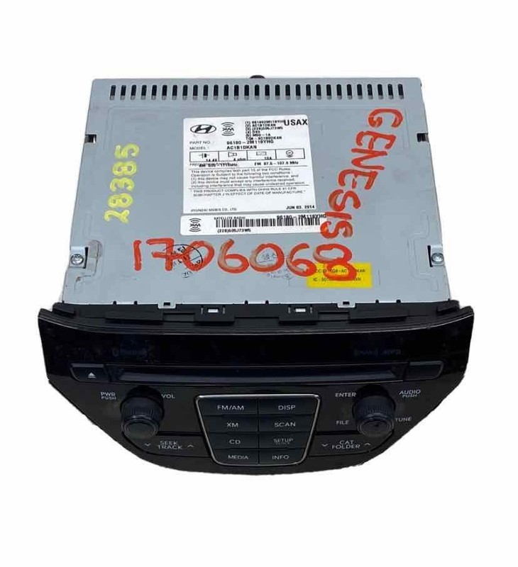 14 15 HYUNDAI GENESIS CPE 3.8L RADIO RECEIVER W/O NAVIGATION OEM 961802M118YHG
