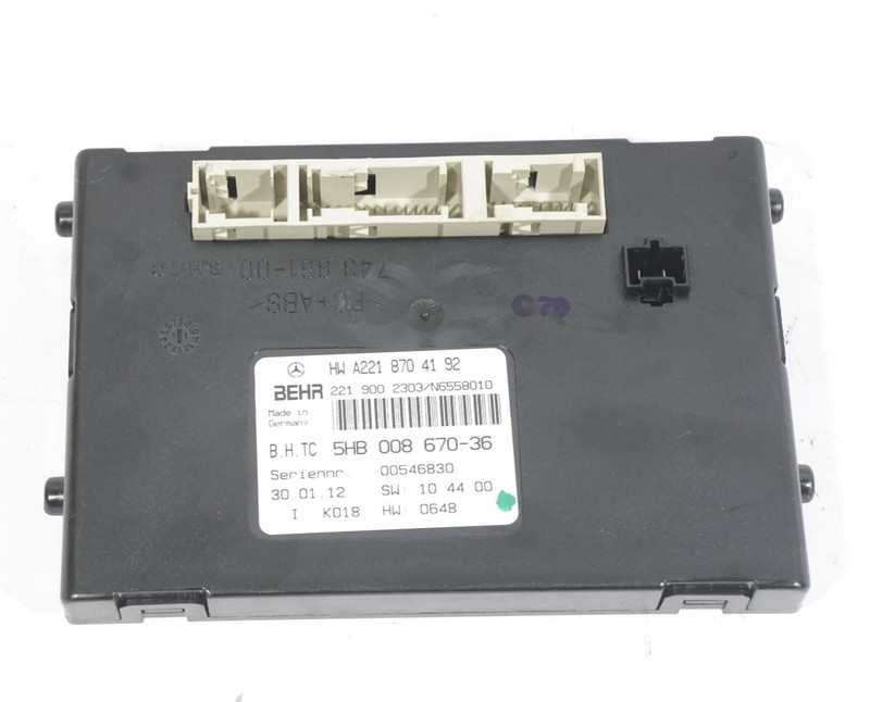 2011 - 2013 Mercedes Benz W221 S550 AC Heater Control Module OEM