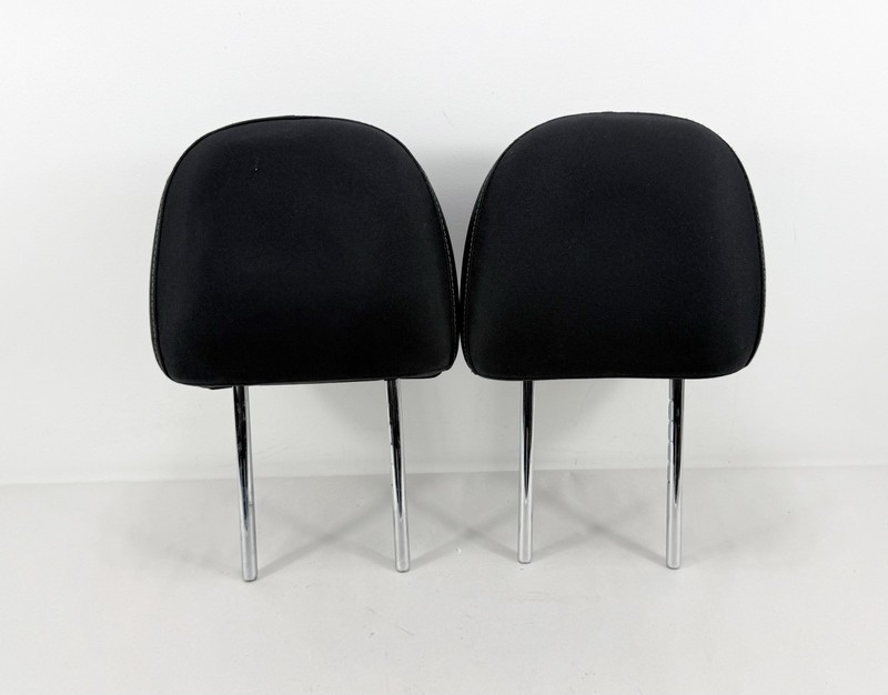 2013-2019 Nissan Sentra Front x2 Headrest Black Cloth w/ Gray Stitch Pair OEM
